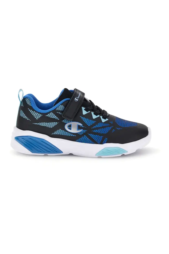 Sneakers nere e blu con luci LED Champion Wave Tri B PS [NERO