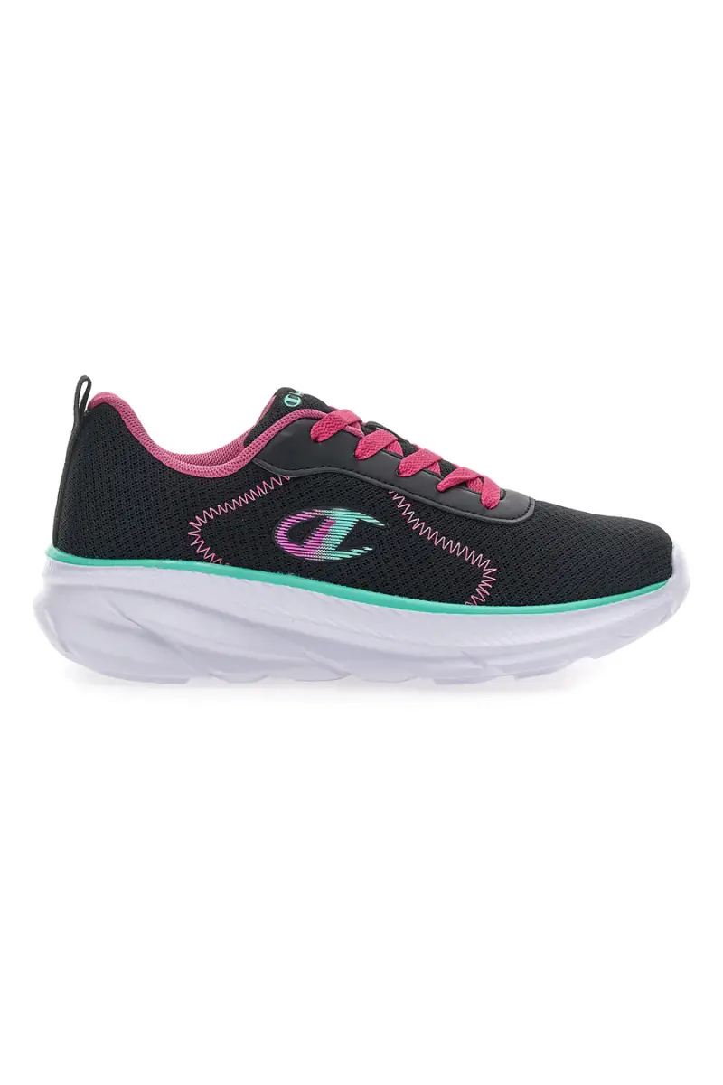 CHAMPION Sneakers nere e fucsia con suola sportiva Hro J G Gs Low Cut [NERO