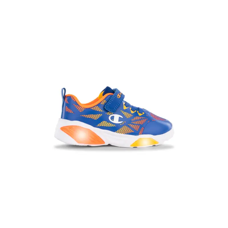 CHAMPION Sneakers running blu da bambino modello Wave con velcro e luci