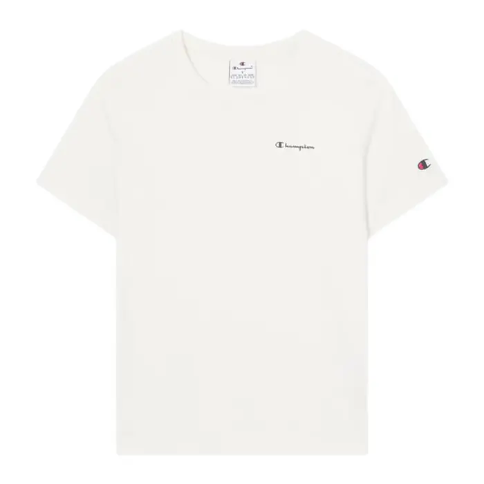 Champion T-Shirt Logo Piccolo Panna Donna Bianco