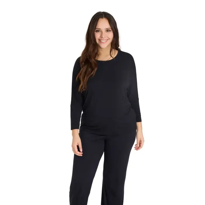 T-shirt maniche lunghe 3/4 donna Change Lingerie Lily Noir
