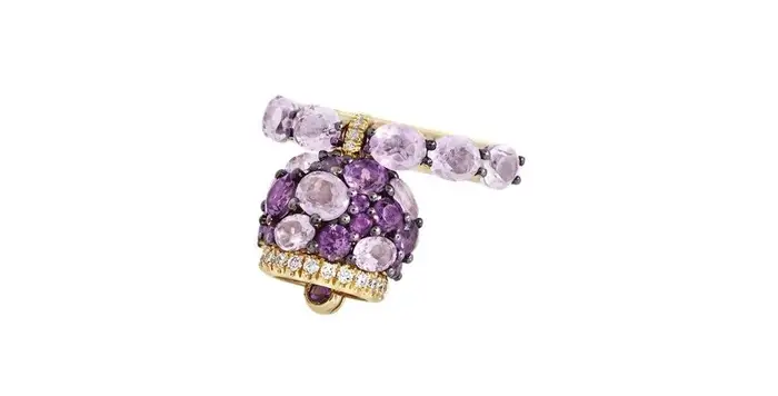 CHANTECLER Anello Campanelle Con Ametiste E Diamanti