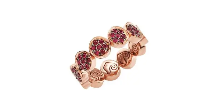 CHANTECLER Anello Paillettes - Oro Rosa 18Kt