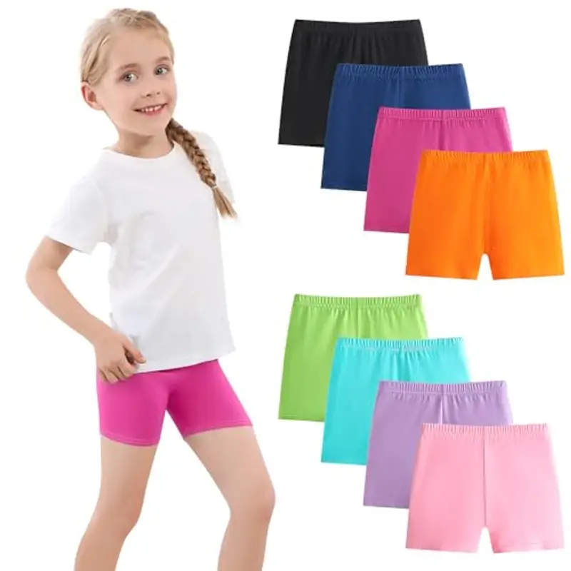 Charmi Pantaloncini Ciclista Pantaloni Corti Shorts Estivi Bambina Pacco 8 Colore Vibrante 5-6 Anni (Dimensione del Produttore 130)