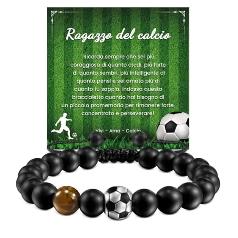 Cheerslife Idee Regalo Ragazzo, Braccialetto di Calcio per Ragazzi, Regali di Compleanno Natale per Ragazzo, Figli