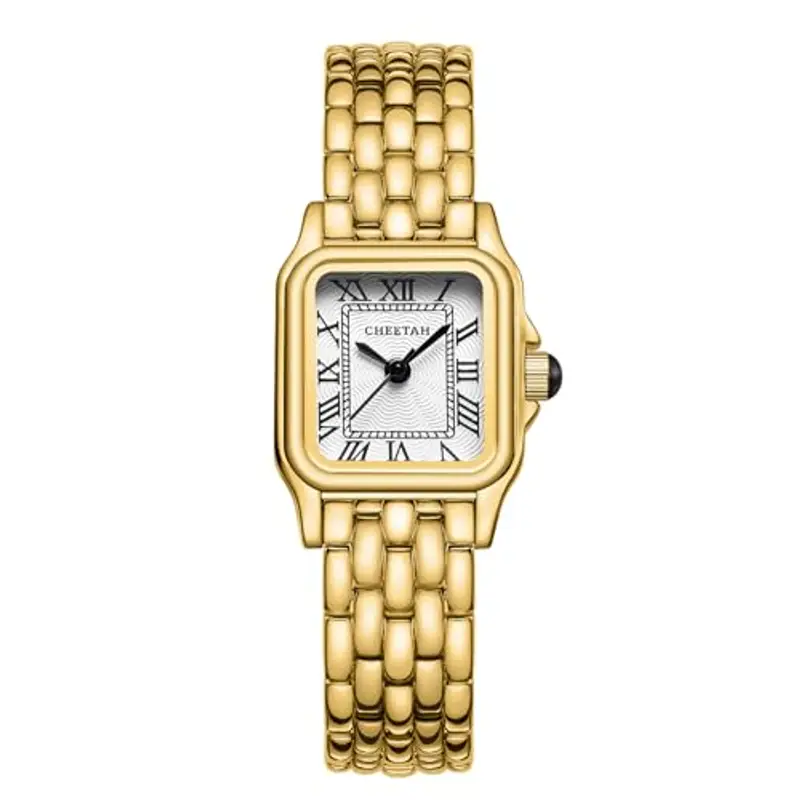 CHEETAH Orologio Donna Piccolo Analogico al Quarzo da Donna Con Bracciale Vintage, Cassa Rettangolare Quadrante Romano Orologio da polso
