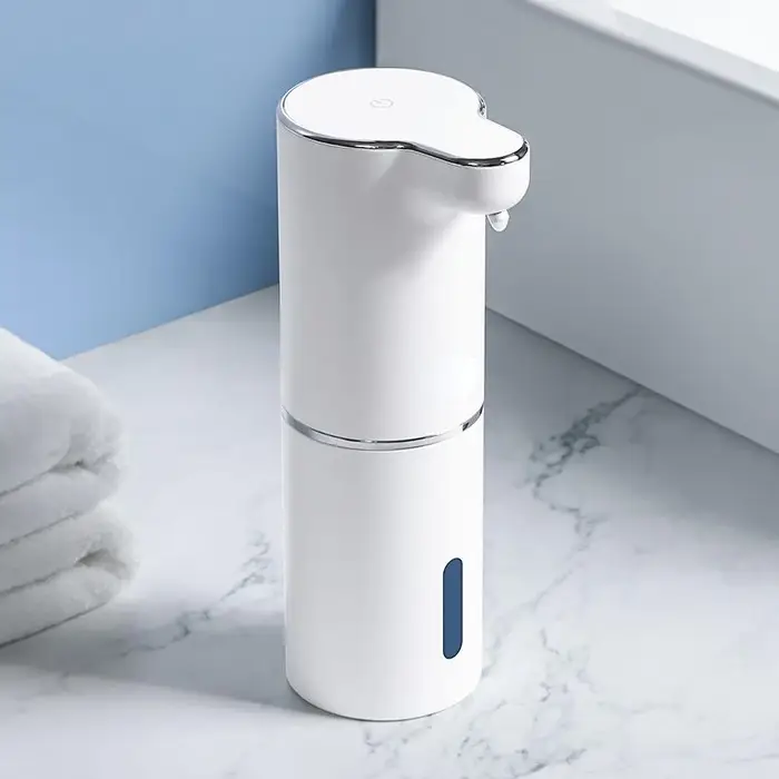 Dispenser automatici di sapone in schiuma Lavatrice intelligente per bagno con ricarica USB Materiale ABS bianco di alta qualità bianco