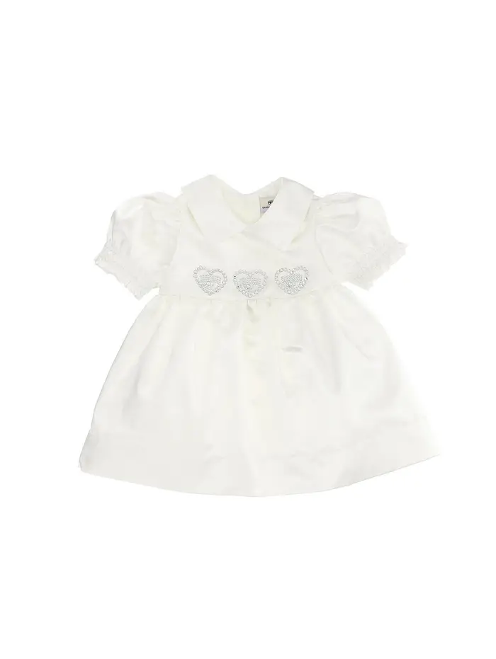 Chiara Ferragni Abitino bianco elegante in raso con maniche a palloncino e eyecrystal composti da strass 3-9 mesi