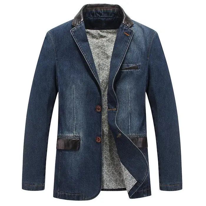 CHIC STUDIO Giacche da uomo per primavera e autunno Giubbotti giovanili stile coreano Completi piccoli Denim casual 4XL