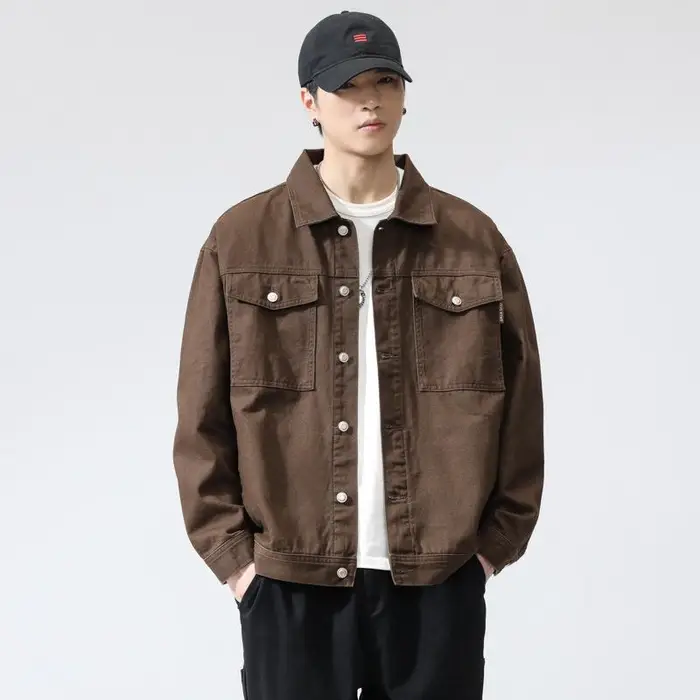 Giacche Uomo Primavera Nuovo American High Street Tendenza Lavoro Giacche Casual Larghe Denim Top Versatili 4XL