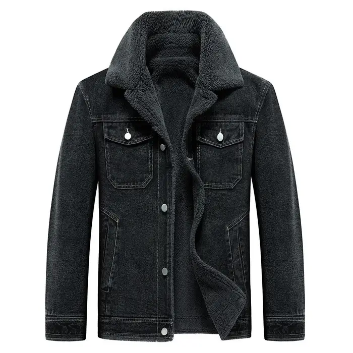 Nuovo Giubbotto Uomo Velluto Giacca Denim Spesso Cotone Cappotto Autunno e Inverno Caldo Spesso Cappotto Abbigliamento Uomo Giovane 2XL