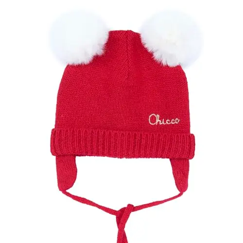 Chicco Cappello Neonato e Neonata, Caldo, Comodo e Morbido, con Laccetti e PON PON, Abbigliamento Bambino e Bambina