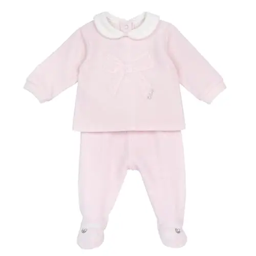 Chicco Completo Neonata con Maglietta e Ghettine, in Morbida Ciniglia, Abbigliamento Bambina 0