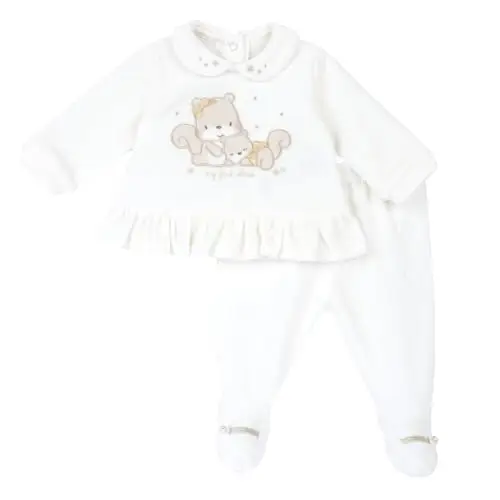 Chicco Coprifasce E Ghettina In Ciniglia, Pigiamino per bambino e neonato Unisex - Bimbi 0-24, Bianco (1)