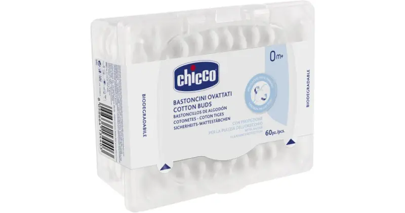 Chicco Cotton Buds bastoncini cotonati per bambini 60 pz