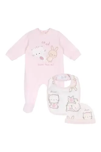 Chicco Scatola Regalo: Tutina-Bavaglia-Cappello Set di Biancheria per Bambino e Neonato (Pacco da 3) Bimbo