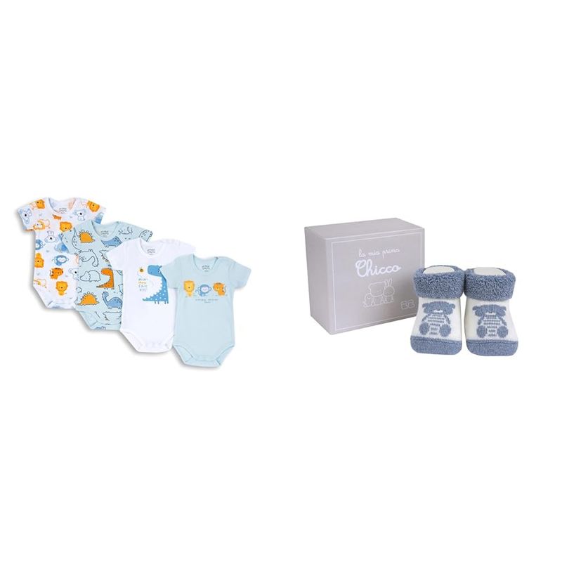 Chicco Set Body Neonato Manica Corta Blu