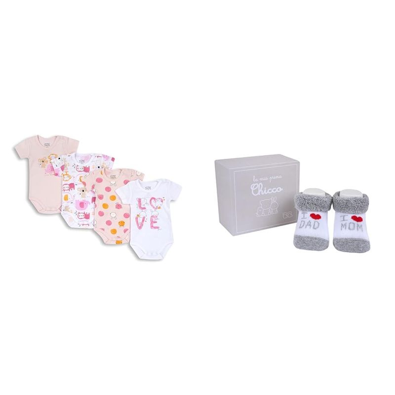 Chicco Set Body Neonato + Babbucce - Grigio