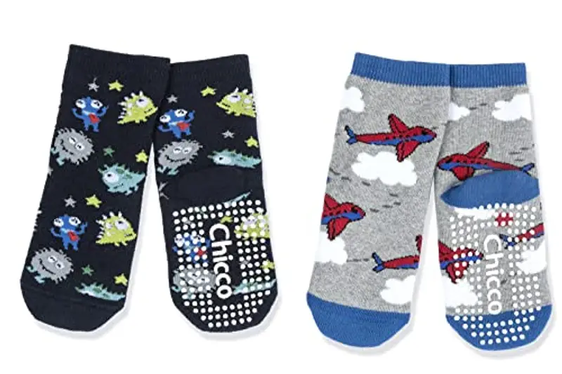 Chicco Set Calze Antiscivolo in Cotone, Calze Bambino, Designed in Italy