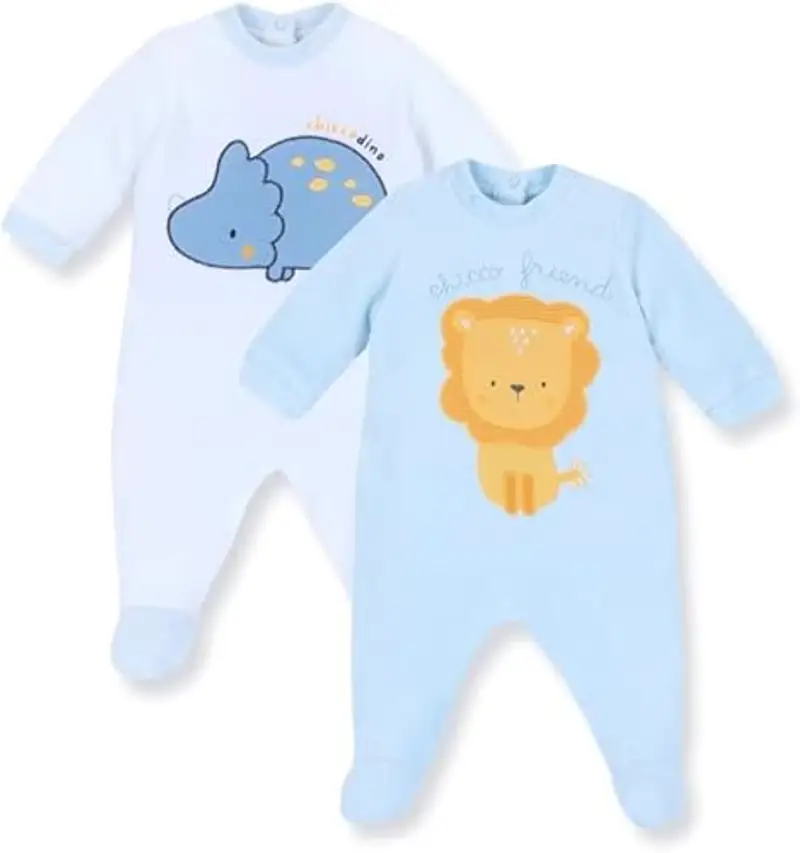 Chicco Set Tutine in Ciniglia con Piedino Invernale (Pacco da 2) Unisex-Bimbi