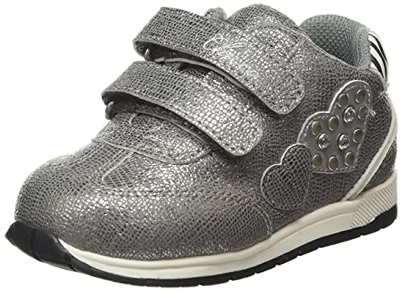 Chicco Sneaker con doppio strappo, Bambina e ragazza, Argento, 21, Designed in Italy