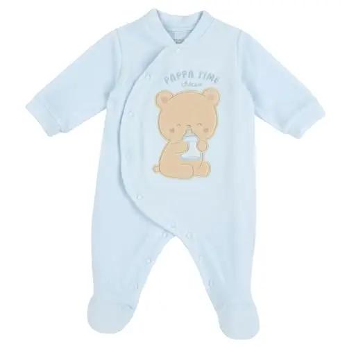Chicco Tutina In Ciniglia, Con Apertura Davanti Neonato 0-24 mesi, Azzurro (2), 1 mesi, Designed in Italy