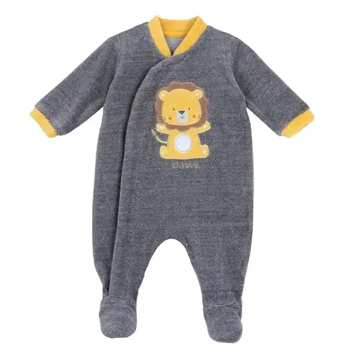 Chicco Tutina In Ciniglia, Con Apertura Davanti Neonato 0-24 mesi, Grigio, 3 mesi, Designed in Italy