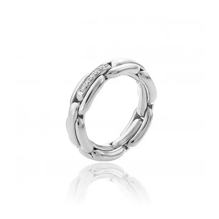 CHIMENTO Anello Oro Bianco Con Brillanti Bianchi