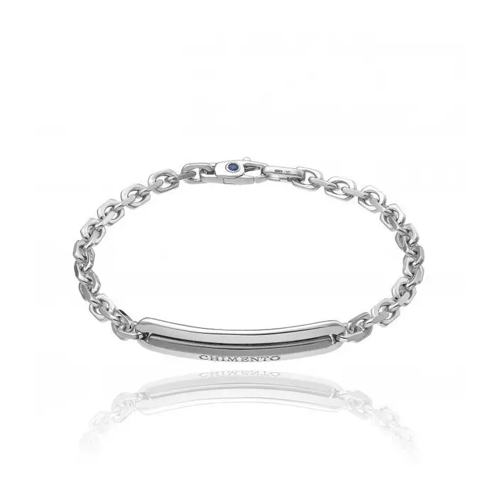 CHIMENTO Bracciale Argento Rutenio Con Zaffiri