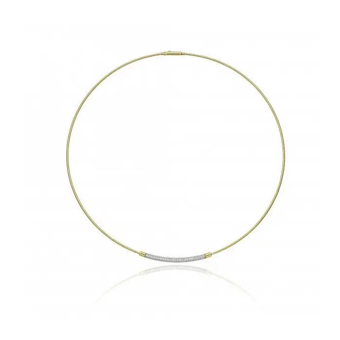 CHIMENTO Girocollo Oro Giallo Con Brillanti Bianchi