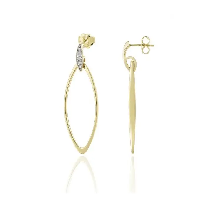 CHIMENTO Orecchino Oro Giallo Con Brillanti Bianchi