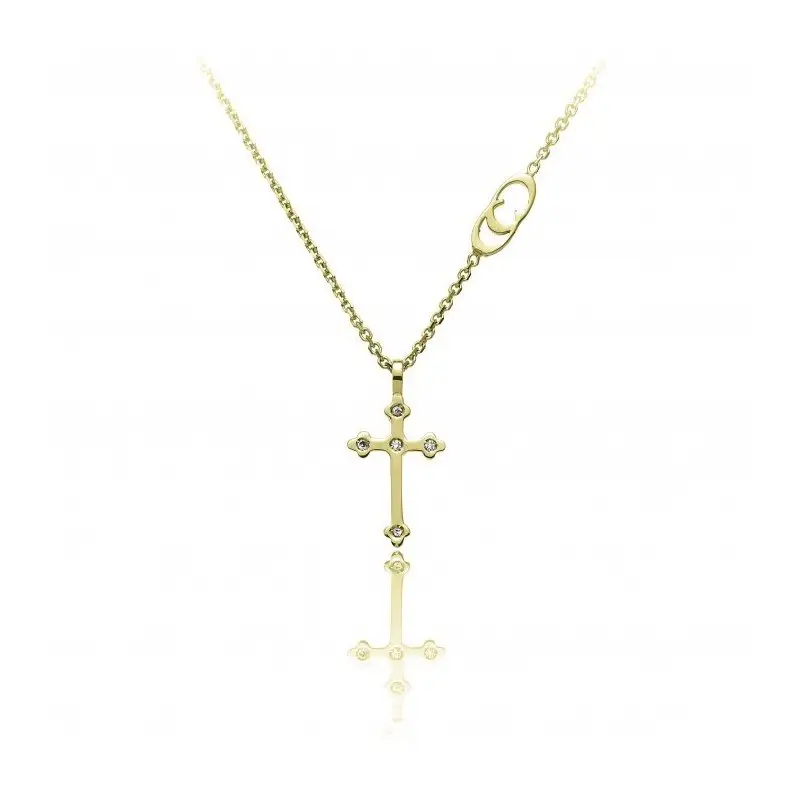 CHIMENTO Pendenti Con Catena Oro Giallo Con Brillanti Bianchi