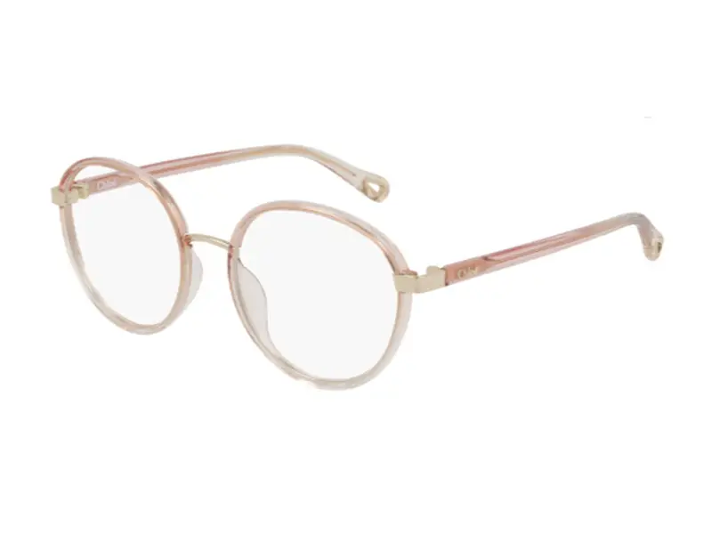 Chloé Donna CH0033O 003 Montature da vista Iniettato Arancione Trasparente Rotonda