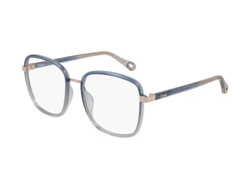 Chloé Donna CH0034O 002 Montature da vista Iniettato Blu Trasparente Squadrata