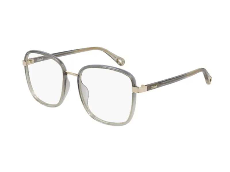 Chloé Donna CH0034O 003 Montature da vista Iniettato Grigio Trasparente Squadrata