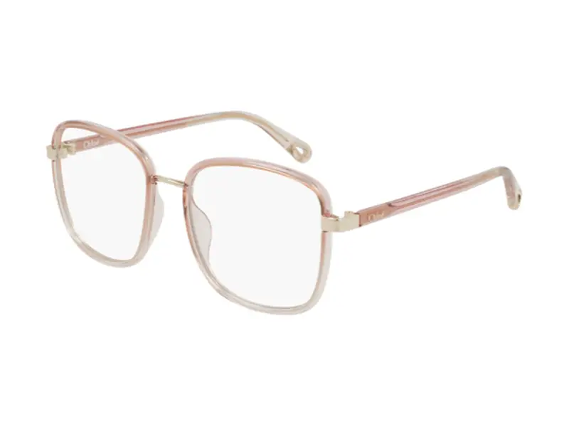 Chloé Donna CH0034O 008 Montature da vista Iniettato Arancione Trasparente Squadrata