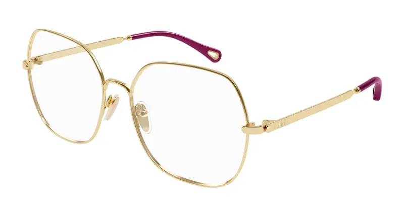 Chloé Donna CH0284O 001 Montature da vista Metallo Oro Trasparente Squadrata