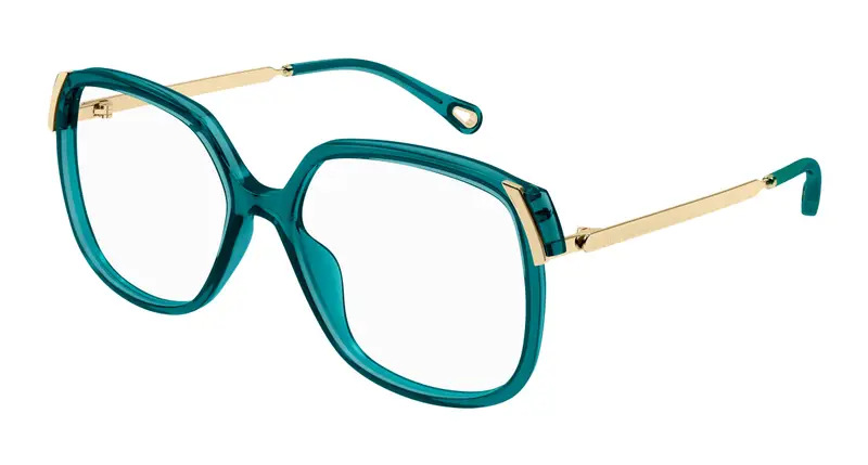Chloé Donna CH0287O 005 Montature da vista Acetato Verde Trasparente Squadrata