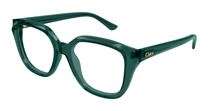 Chloé Donna CH0293O 005 Montature da vista Acetato Verde Trasparente Squadrata