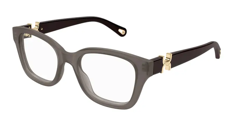Chloé Donna CH0305O 007 Montature da vista Acetato Grigio Trasparente Squadrata