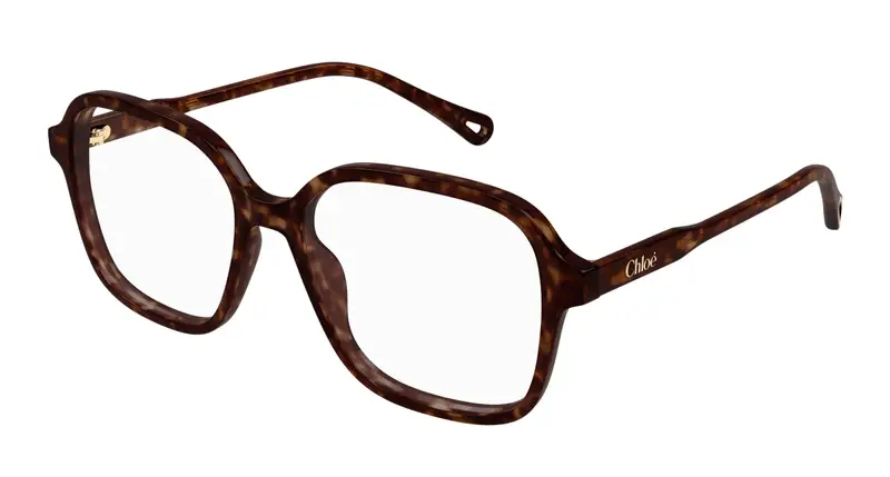 Chloé Donna CH0313O 002 Montature da vista Acetato Havana Trasparente Squadrata