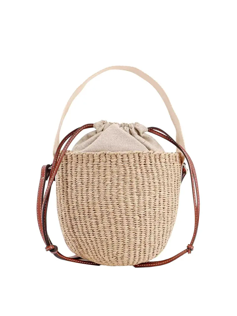 Chloe' Borsa a secchiello Rafia. in collaborazione Beige