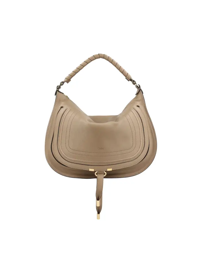 Borsa a spalla Marcie in pelle morbida BEIGE