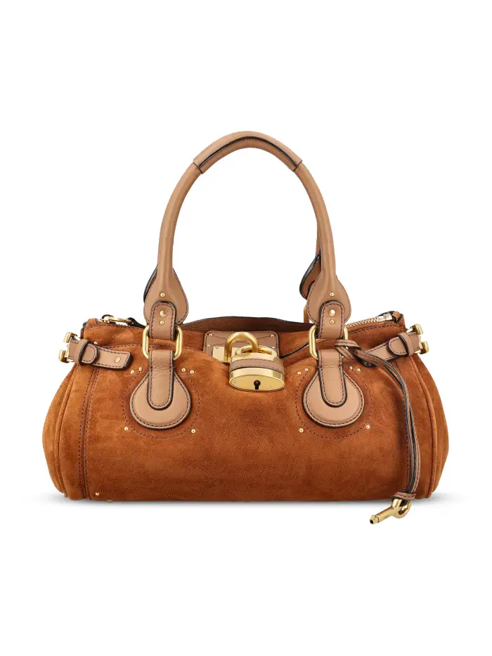 Borsa in pelle scamosciata MARRONE