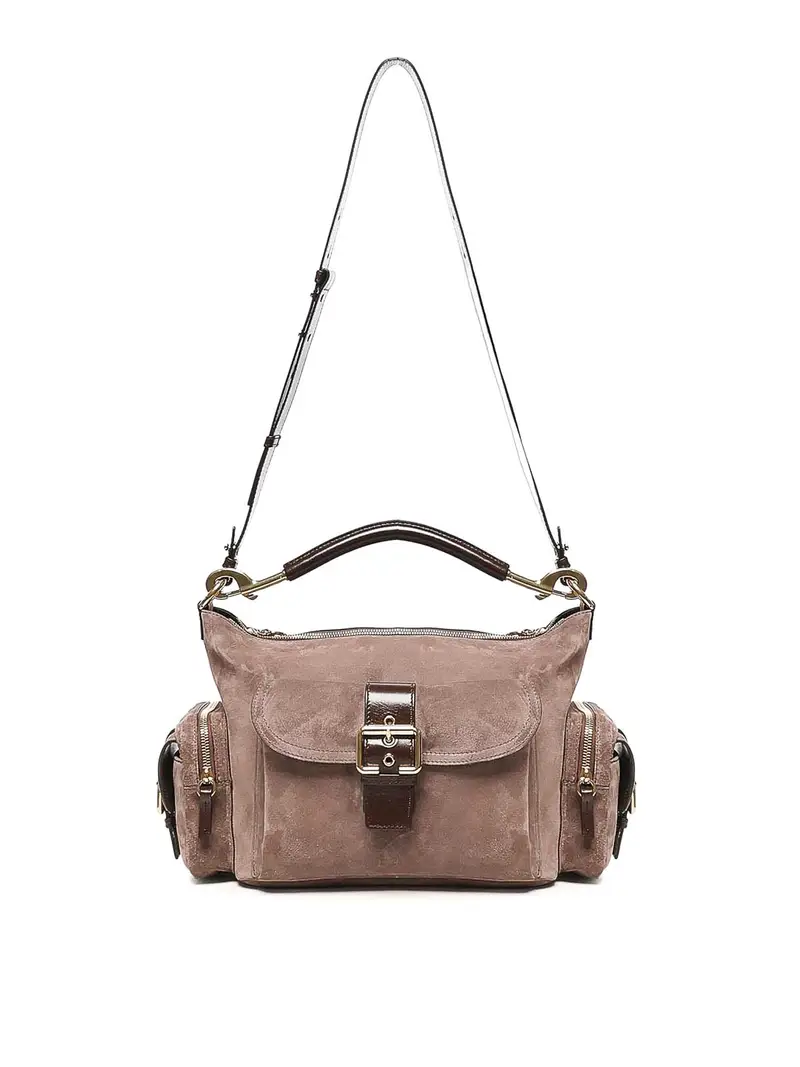 Chloe' Borsa per fotocamera in pelle scamosciata Beige