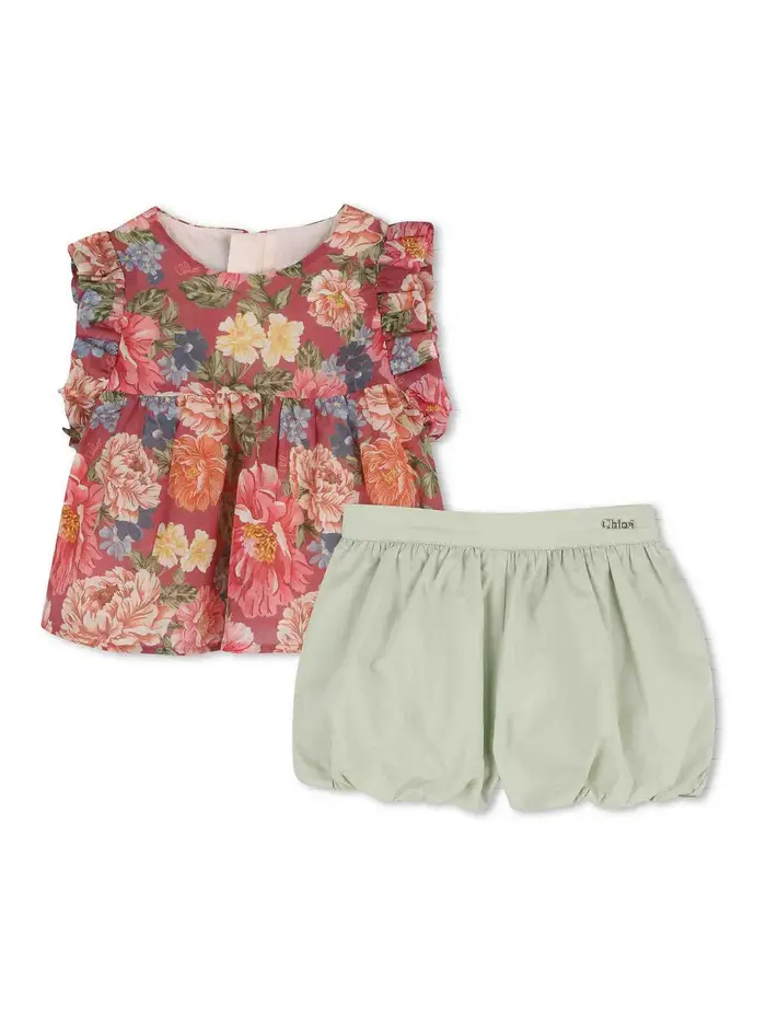 Chloe Completo Con Stampa Rosa