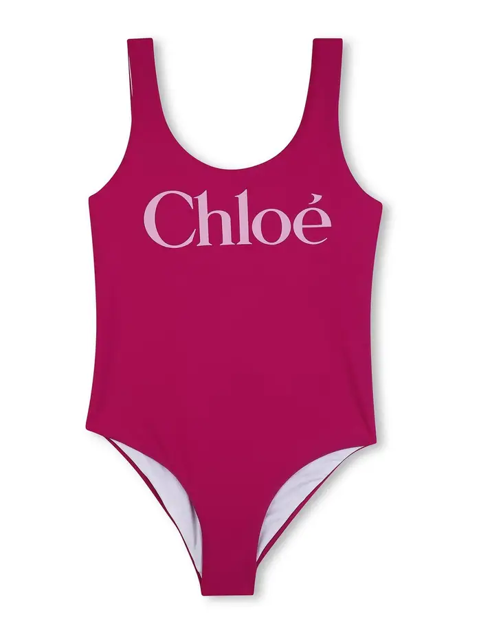 Chloe Costume Intero Con Logo Fucsia