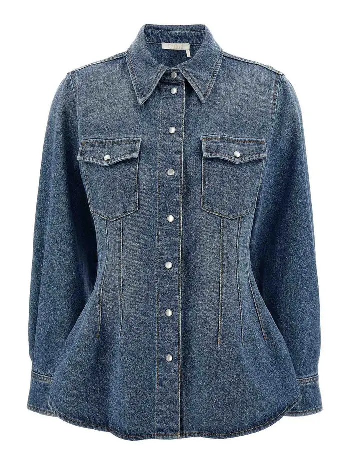 Gonna in denim Blu
