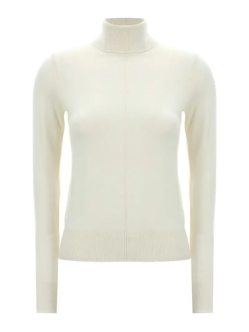 Chloe' Maglione dolcevita con ricamo logo Bianco