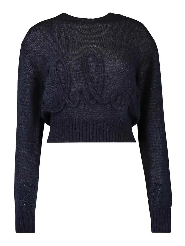 Chloe Maglione In Maglia Di Lana Di Alpaca E Seta Blu